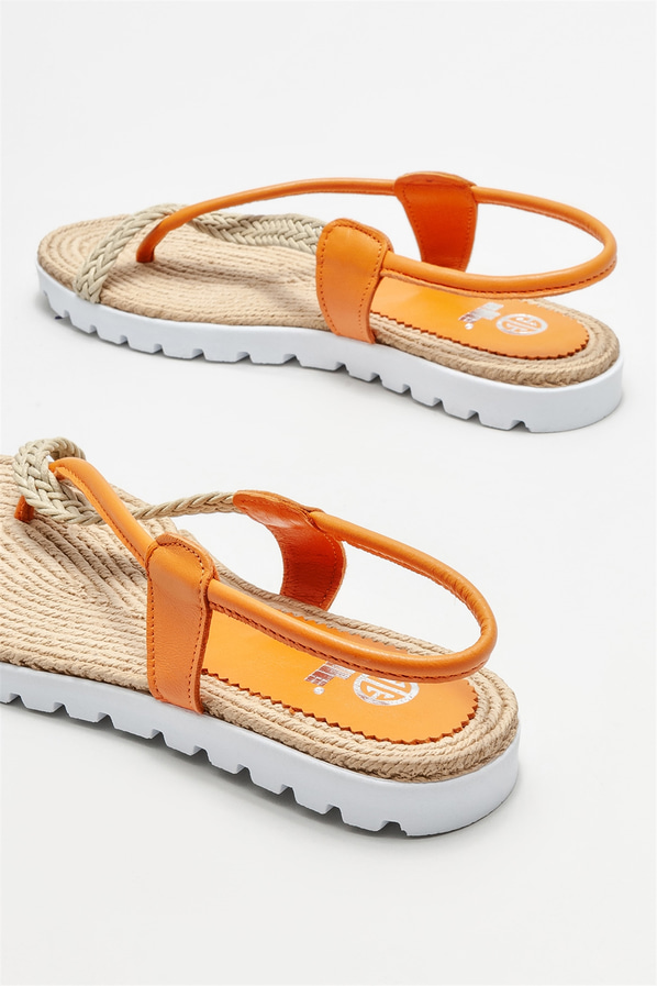 Turuncu kadın sandalet - Elle Shoes