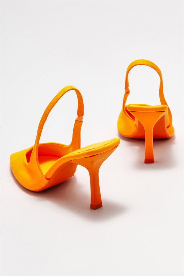 Turuncu topuklu kadın ayakkabı - Elle Shoes