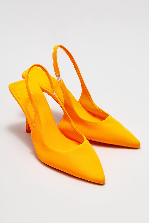 Turuncu topuklu kadın ayakkabı - Elle Shoes