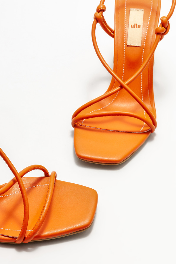 Turuncu topuklu kadın sandalet - Elle Shoes