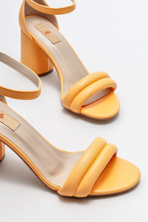 Turuncu topuklu kadın sandalet - Elle Shoes