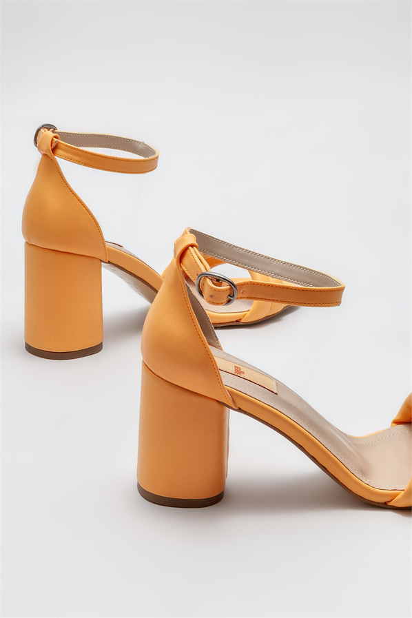 Turuncu topuklu kadın sandalet - Elle Shoes