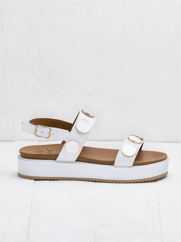 Beyaz kadın sandalet - Elle Shoes