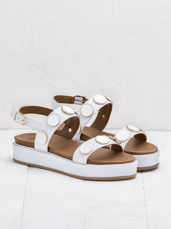 Beyaz kadın sandalet - Elle Shoes