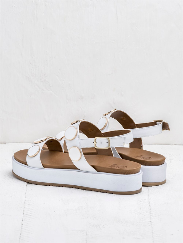 Beyaz kadın sandalet - Elle Shoes