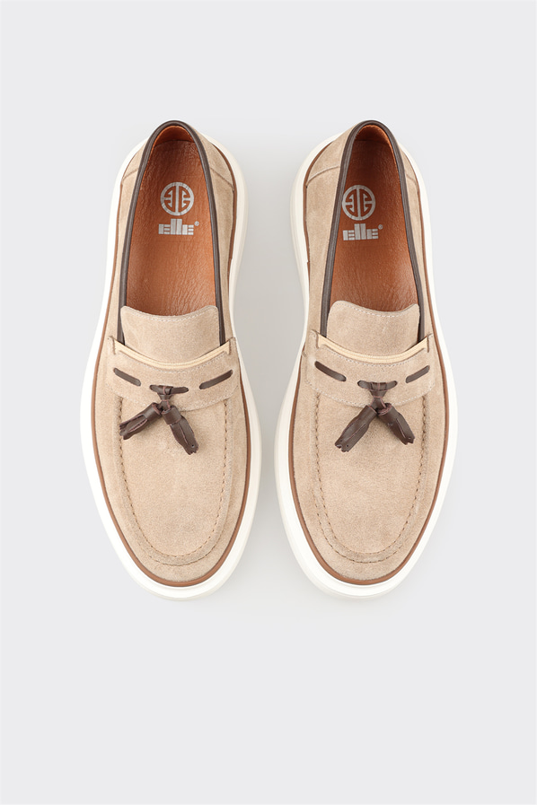 Vizon deri erkek loafer, günlük kullanım için - Elle Shoes