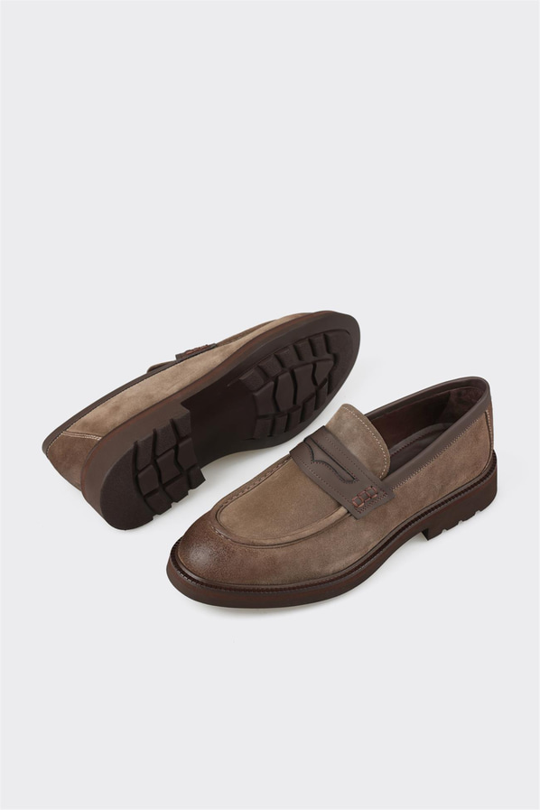 Vizon deri erkek loafer, günlük kullanım için - Elle Shoes