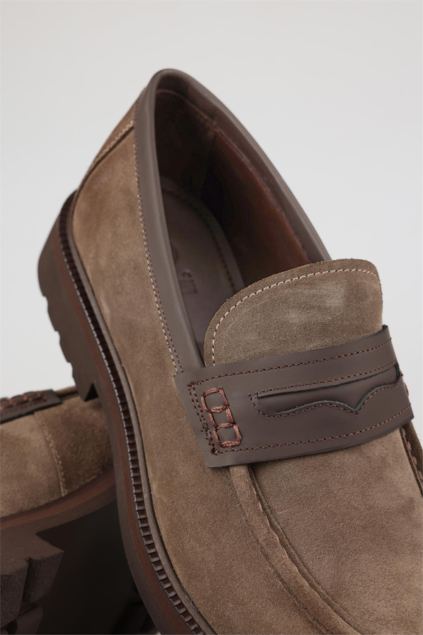 Vizon deri erkek loafer, günlük kullanım için - Elle Shoes