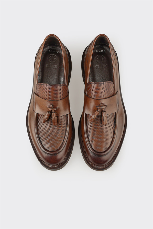 Vizon deri erkek loafer, günlük kullanım için - Elle Shoes