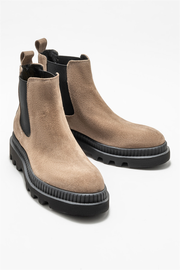 Vizon deri kadın chelsea bot, günlük kullanım için - Elle Shoes