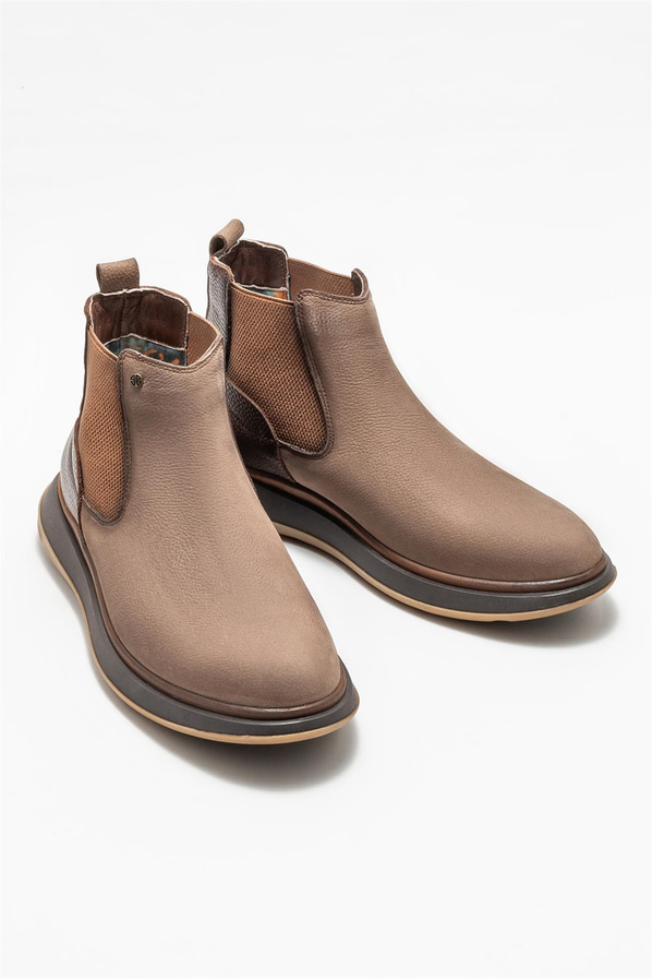 Vizon deri erkek günlük bot, günlük kullanım için - Elle Shoes