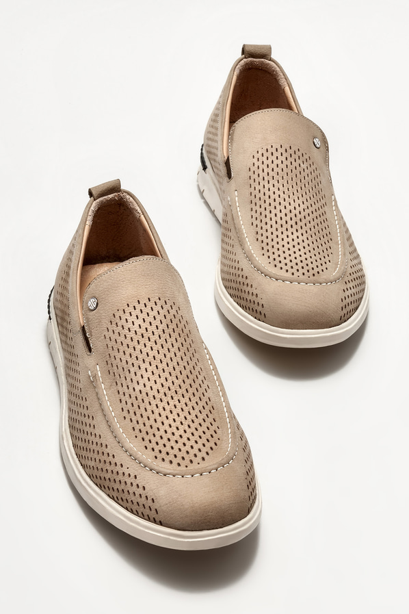Vizon deri erkek loafer, günlük kullanım için - Elle Shoes