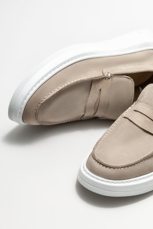Vizon deri erkek loafer, günlük kullanım için - Elle Shoes