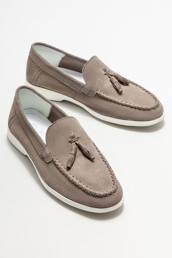Vizon deri erkek loafer, günlük kullanım için - Elle Shoes
