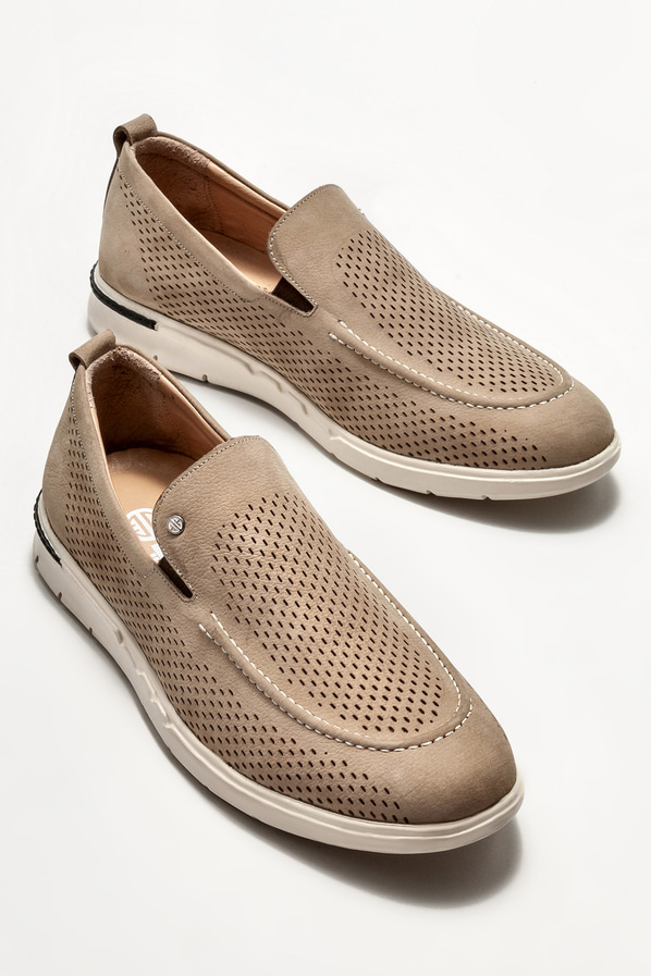 Vizon deri erkek loafer, günlük kullanım için - Elle Shoes