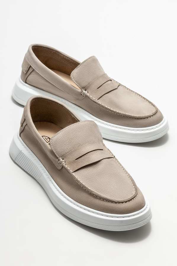 Vizon deri erkek loafer, günlük kullanım için - Elle Shoes