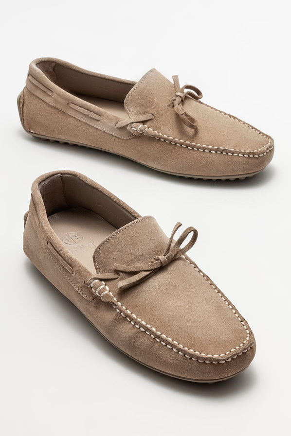 Vizon deri erkek loafer, günlük kullanım için - Elle Shoes