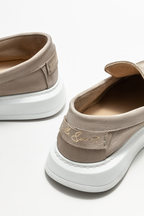 Vizon deri erkek loafer, günlük kullanım için - Elle Shoes