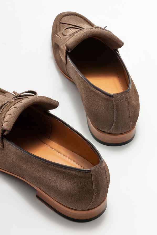 Vizon deri erkek loafer, klasik stil için - Elle Shoes