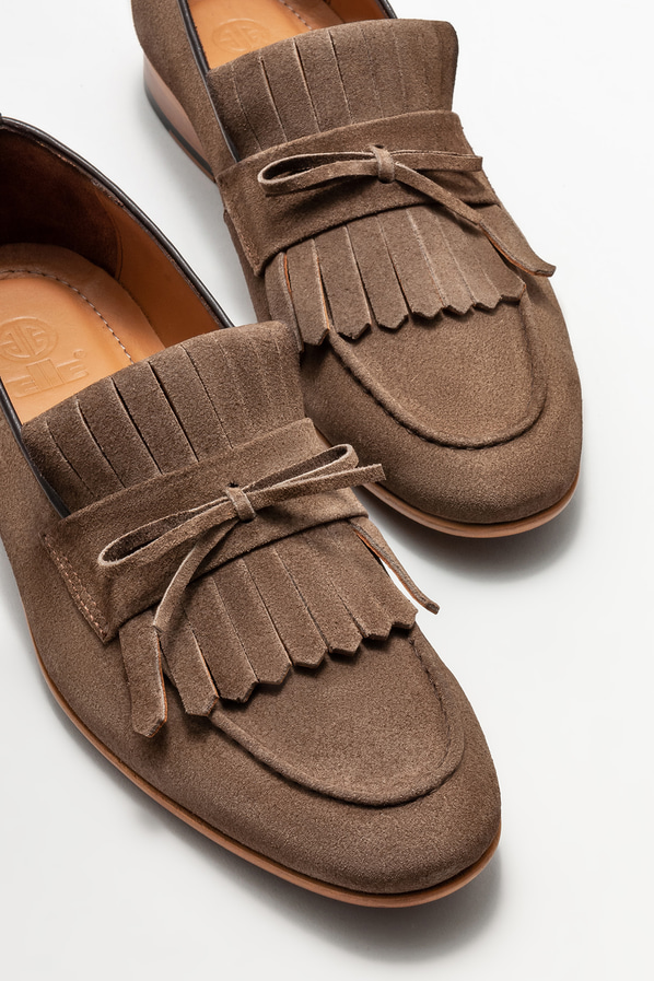 Vizon deri erkek loafer, klasik stil için - Elle Shoes