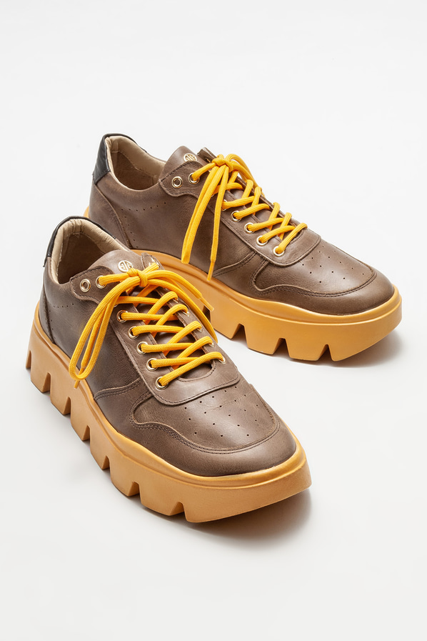 Vizon deri erkek spor ayakkabı - Elle Shoes