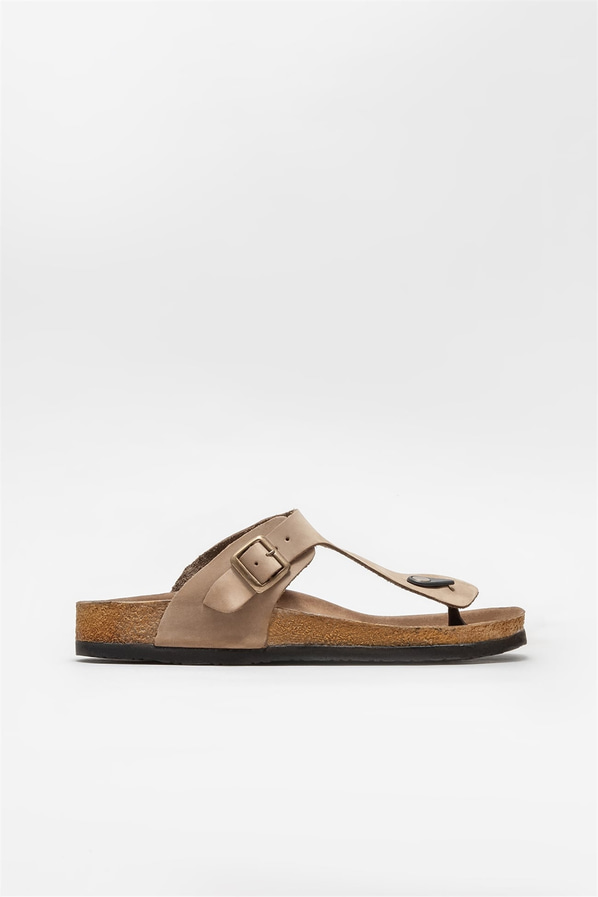 Vizon deri erkek terlik - Elle Shoes