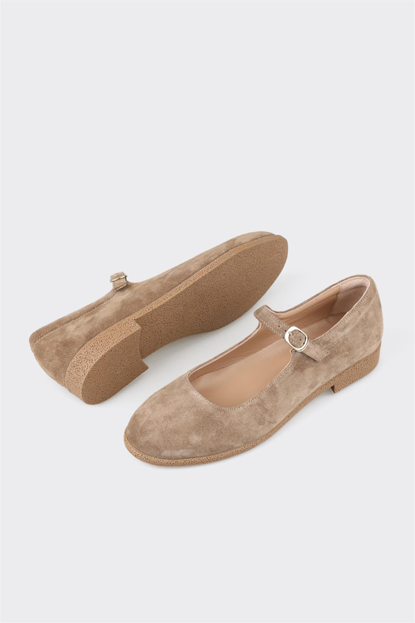 Vizon deri kadın babet - Elle Shoes