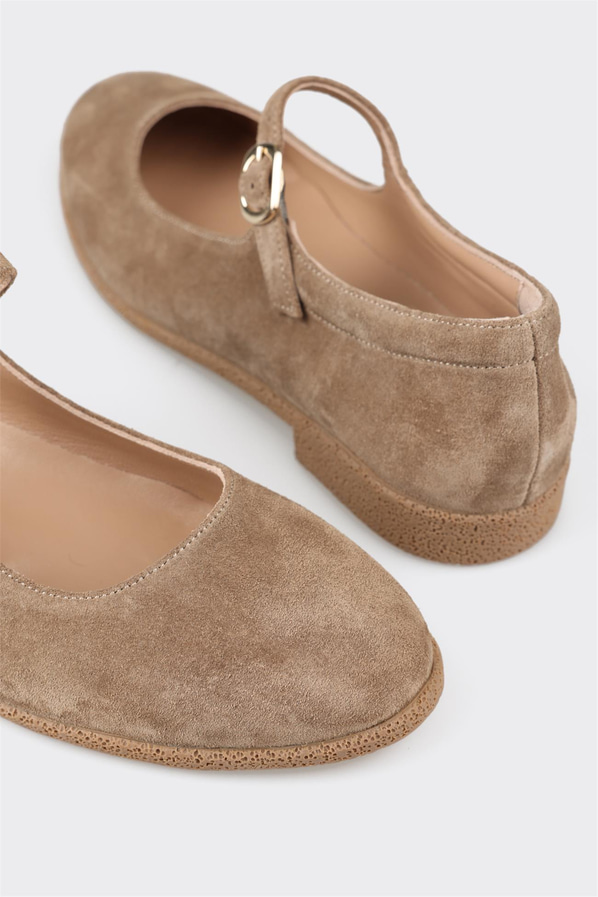 Vizon deri kadın babet - Elle Shoes