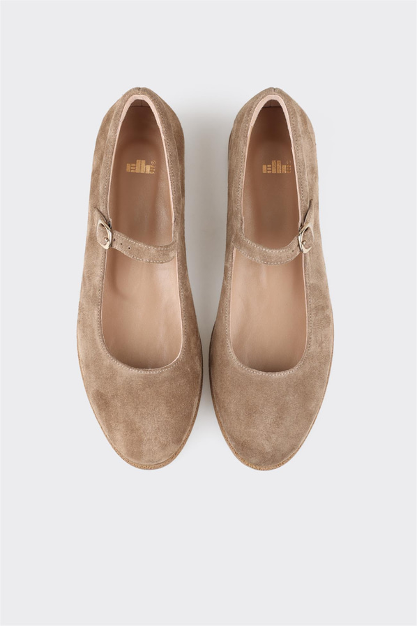 Vizon deri kadın babet - Elle Shoes