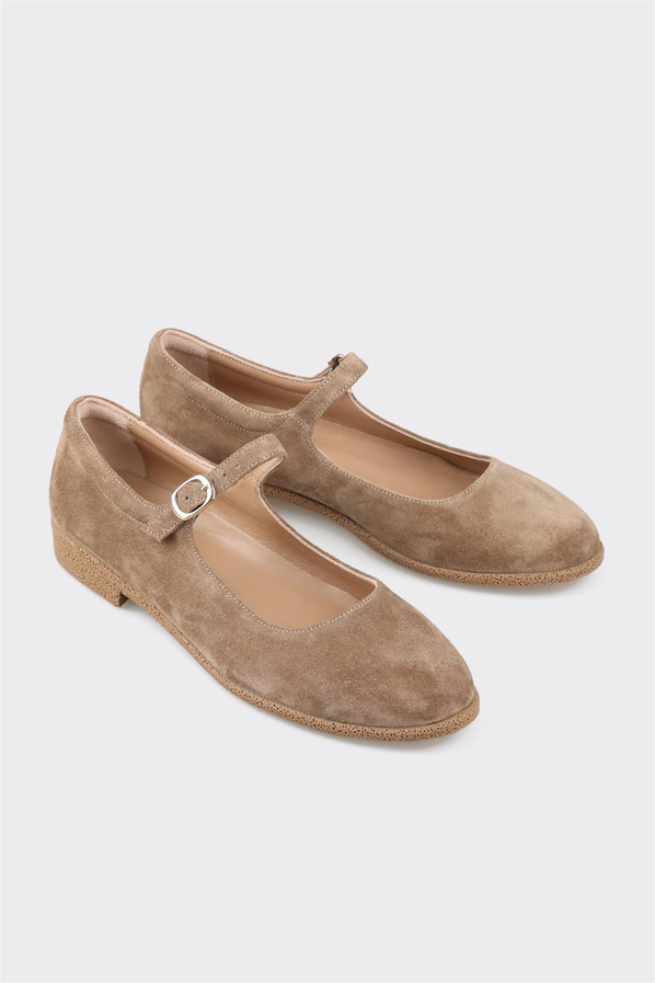 Vizon deri kadın babet - Elle Shoes