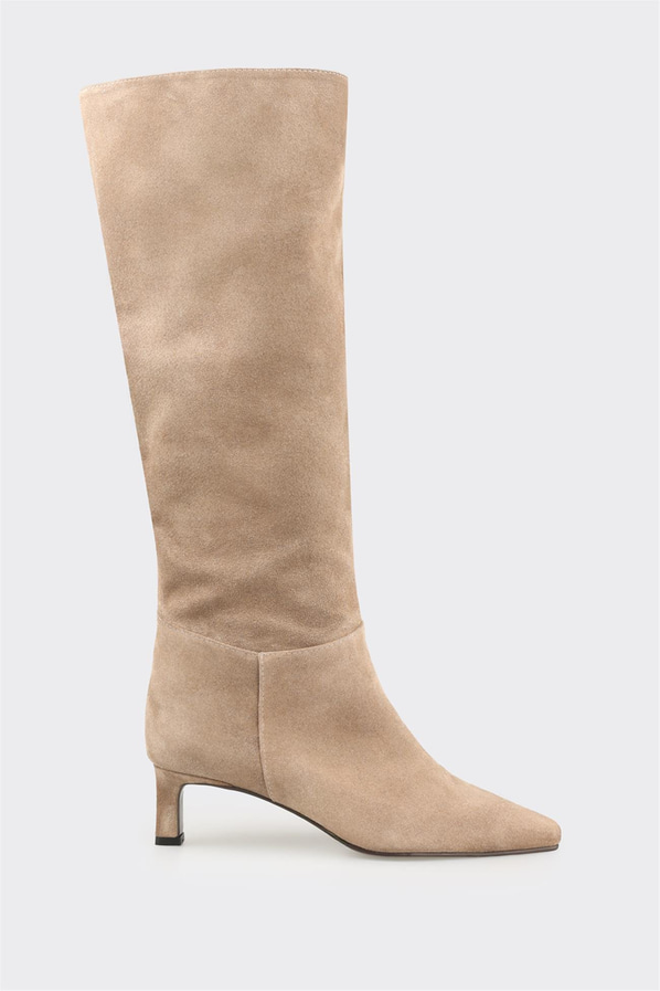 Vizon Deri Kadın Çizme