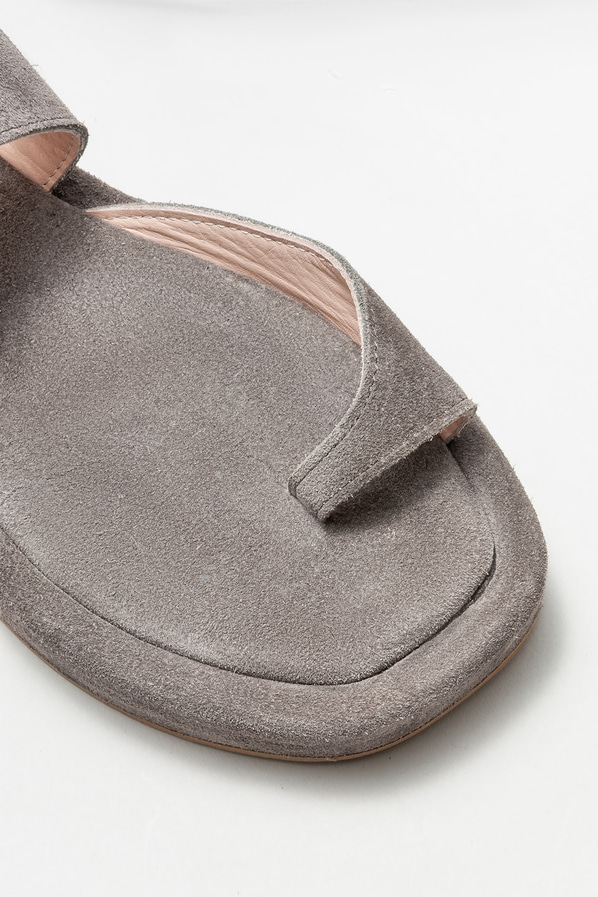 Vizon deri dolgu topuklu kadın sandalet - Elle Shoes