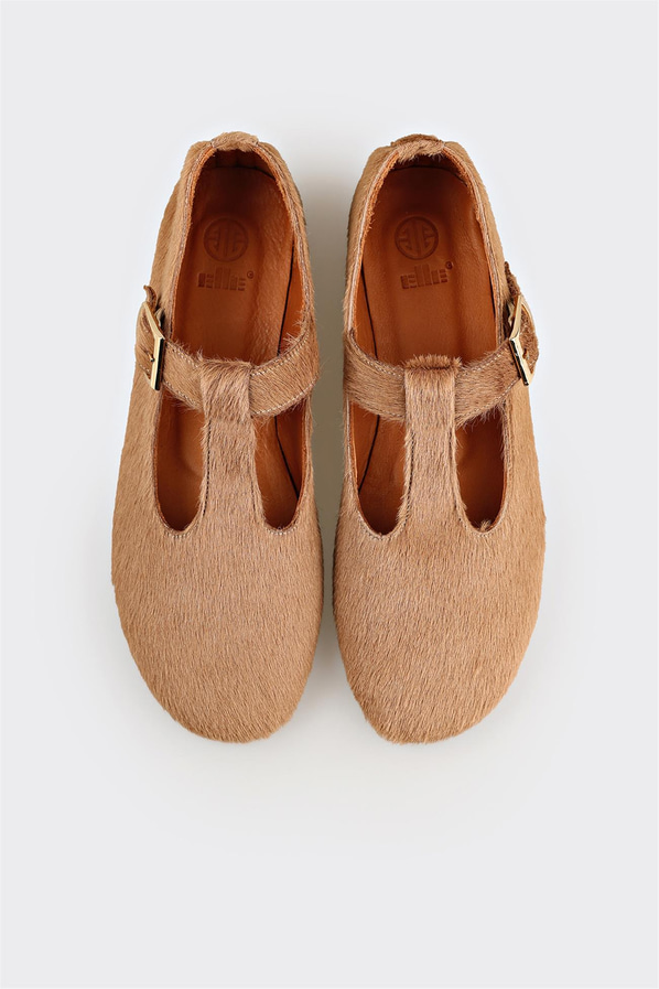 Vizon deri kadın babet, günlük kullanım için - Elle Shoes