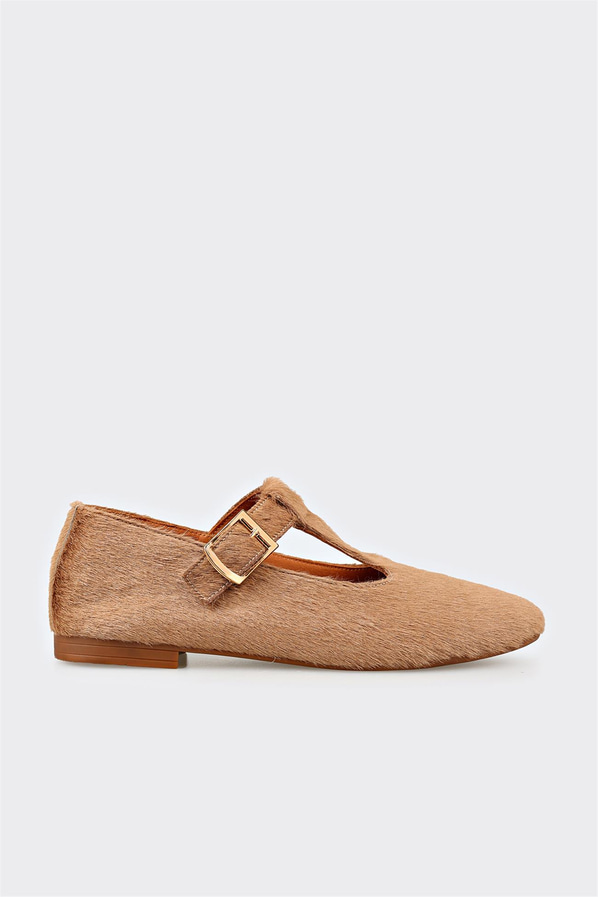 Vizon deri kadın babet, günlük kullanım için - Elle Shoes
