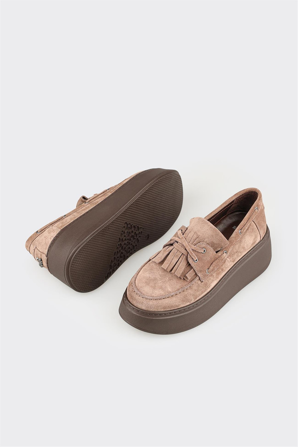 Vizon Deri Kadın Günlük Ayakkabı