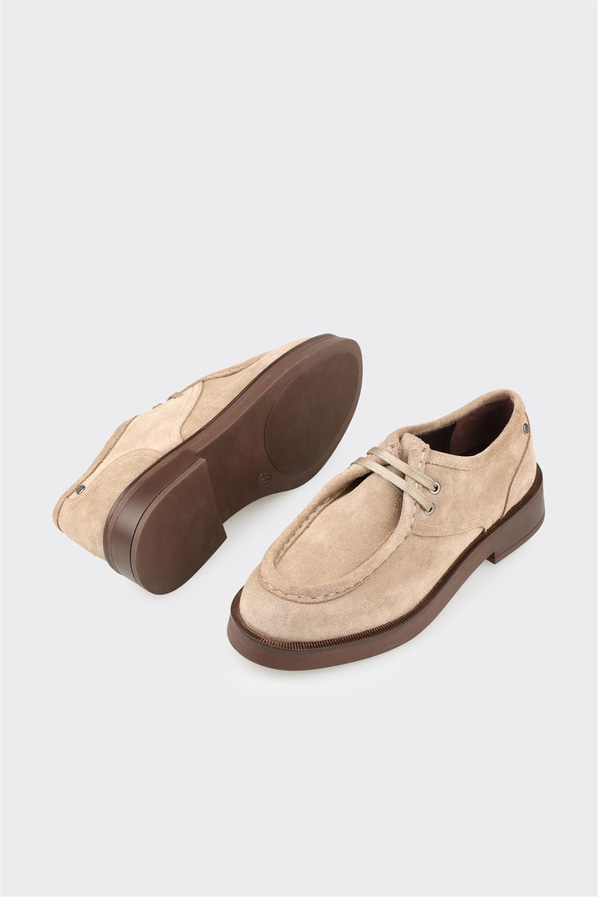 Vizon Deri Kadın Günlük Bağcıklı Ayakkabı