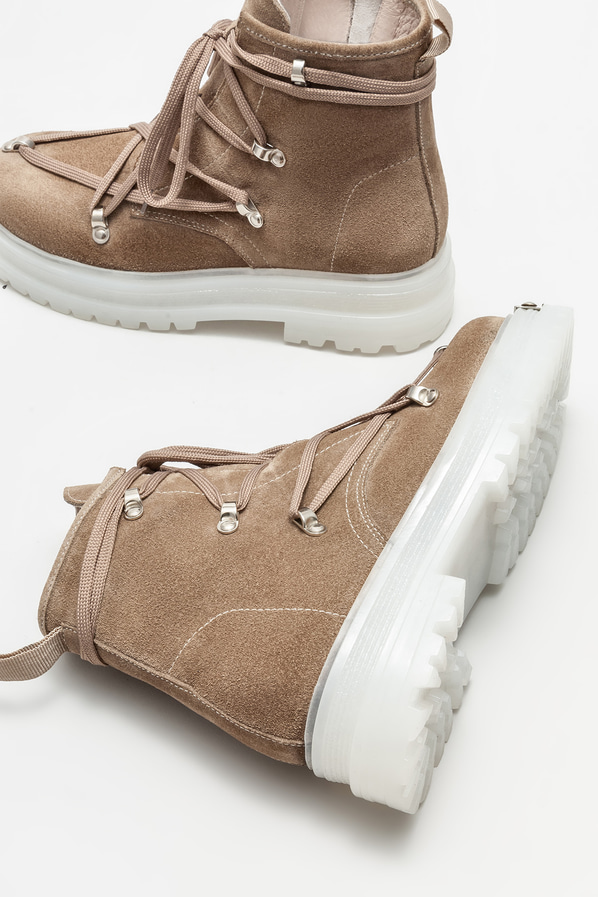 Vizon deri kadın bot, günlük kullanım için - Elle Shoes