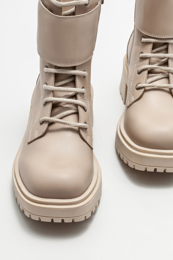 Vizon deri kadın bot, günlük kullanım için - Elle Shoes