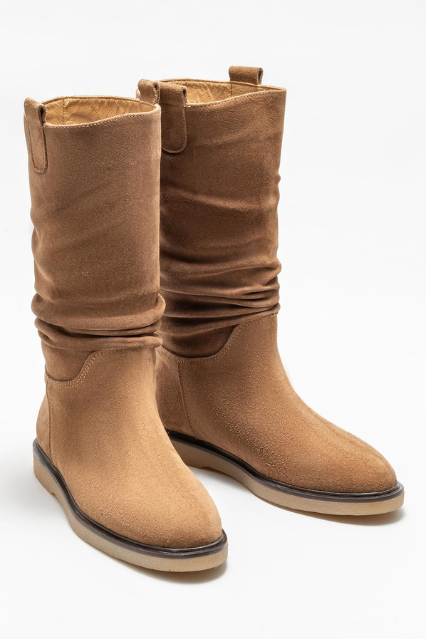 Vizon deri kadın bot, günlük kullanım için - Elle Shoes