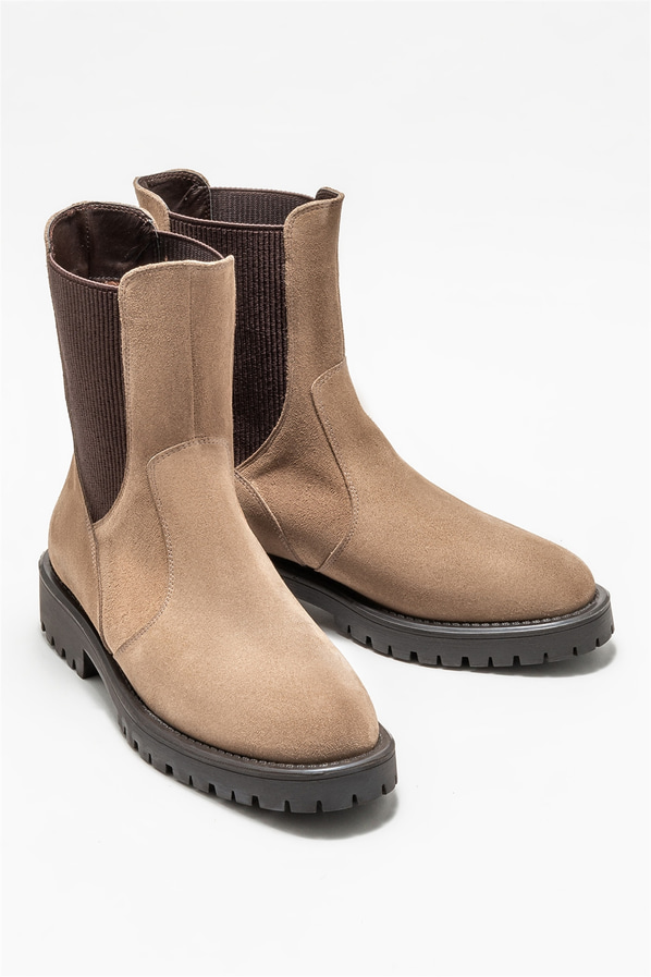 Vizon deri kadın bot, günlük kullanım için - Elle Shoes