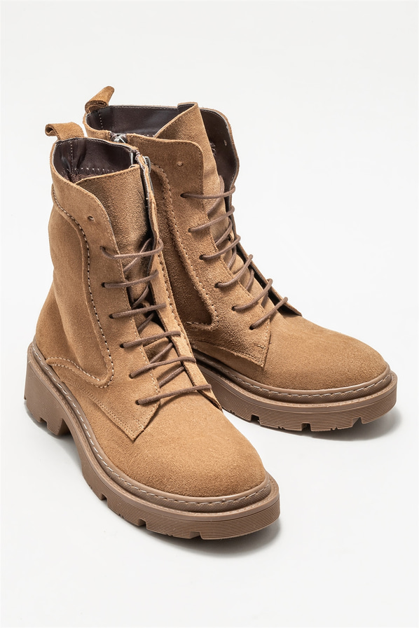 Vizon deri kadın bot, günlük kullanım için - Elle Shoes