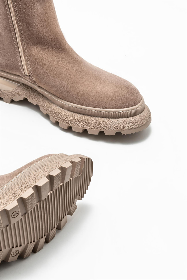 Vizon deri yumuşak dokulu kadın bot, rahat kullanım için - Elle Shoes