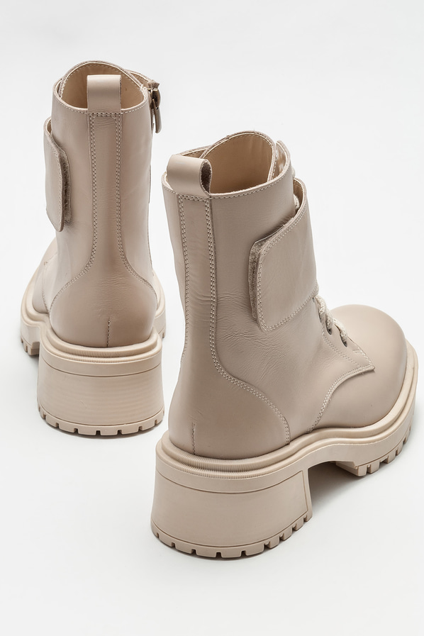 Vizon deri kadın bot, günlük kullanım için - Elle Shoes