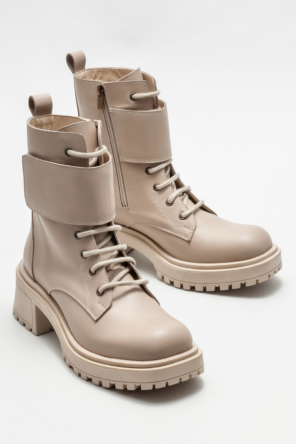 Vizon deri kadın bot, günlük kullanım için - Elle Shoes