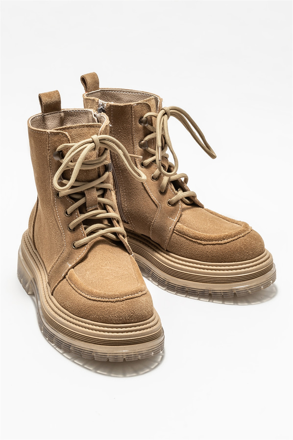 Vizon deri kadın bot, günlük kullanım için - Elle Shoes
