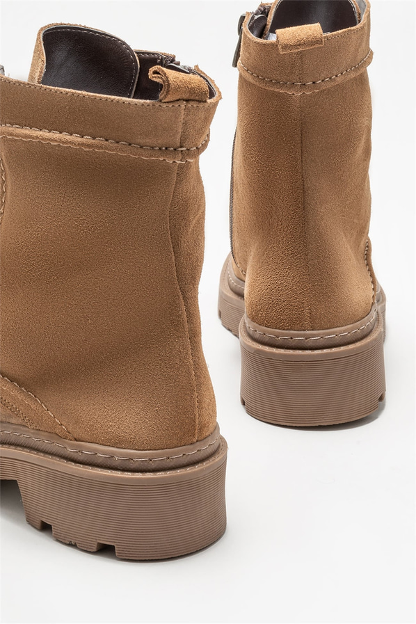 Vizon deri kadın bot, günlük kullanım için - Elle Shoes