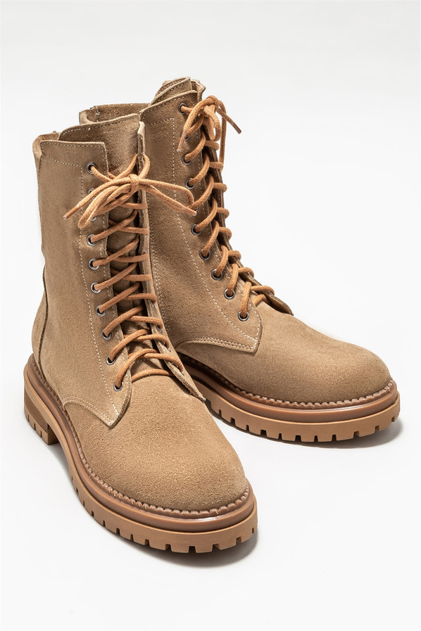 Vizon deri kadın bot, günlük kullanım için - Elle Shoes