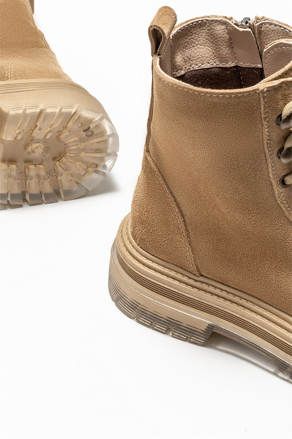 Vizon deri kadın bot, günlük kullanım için - Elle Shoes