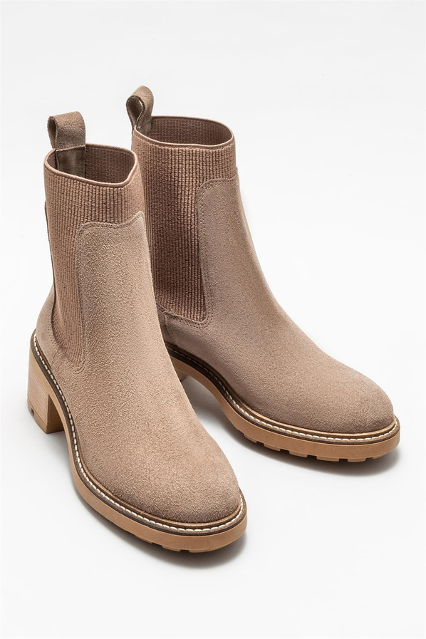 Vizon deri kadın bot, günlük kullanım için - Elle Shoes