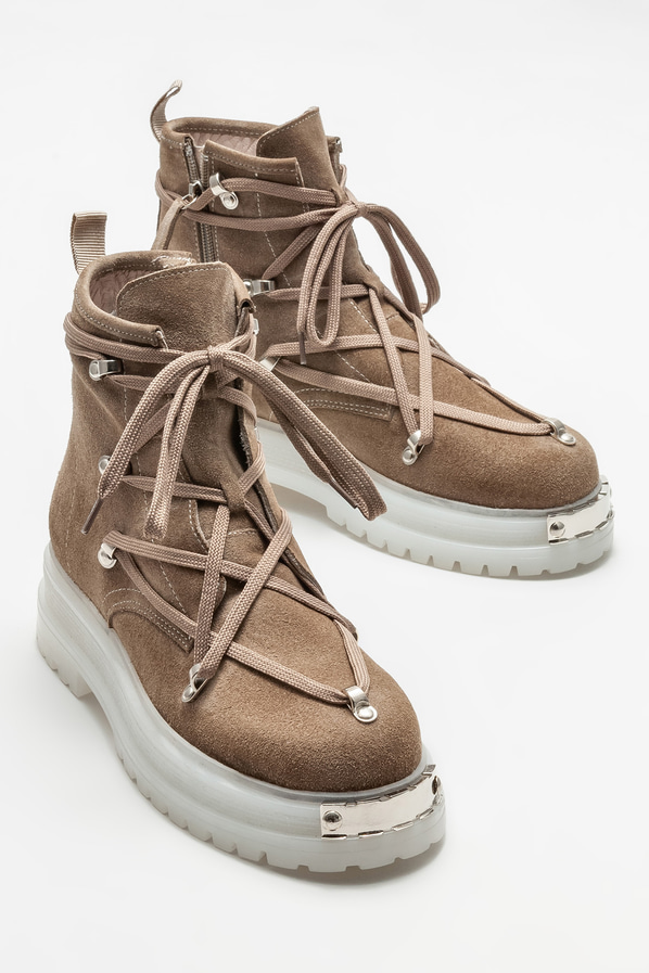 Vizon deri kadın bot, günlük kullanım için - Elle Shoes